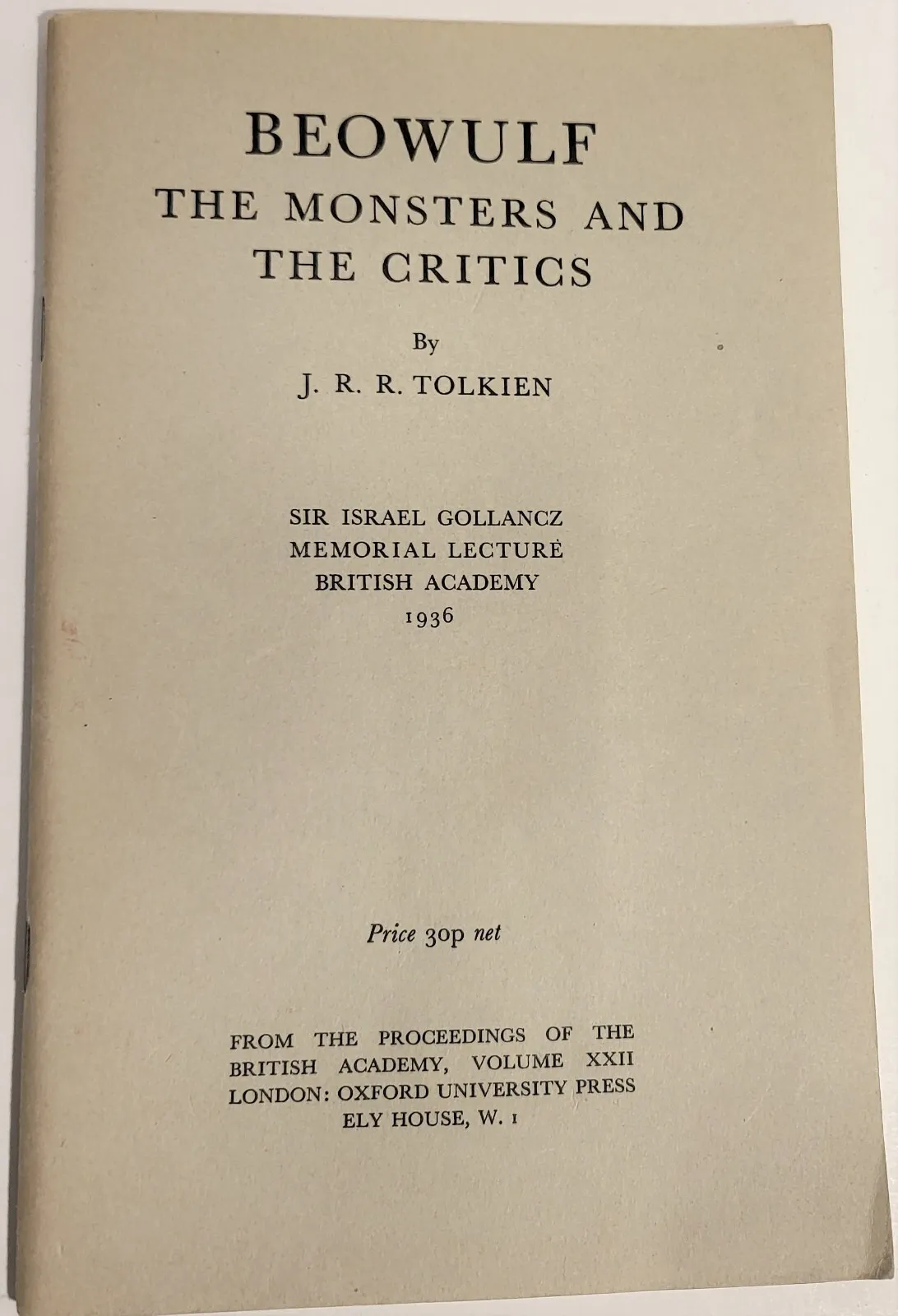 J.R.R .Tolkien, Beowolf 1971, 4th