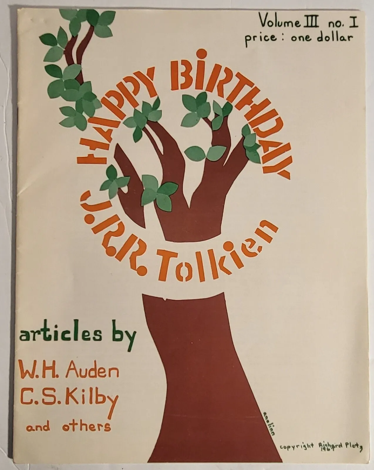 J.R.R .Tolkien, First Tolkien Society Magazine, 3rd Issue.