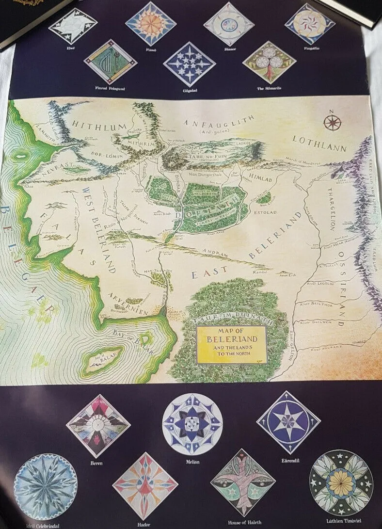 J.R.R. Tolkien, 1979 J.R.R Tolkien's "Map of the Beleriand, fine