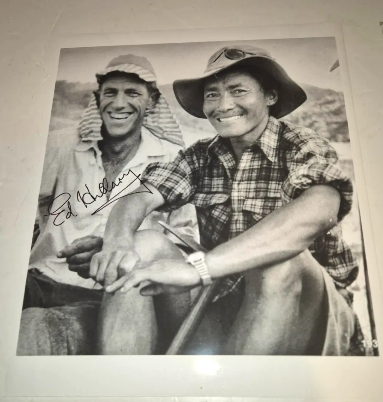 Edmund Hillary, signed photo & Signed book, Neuromancer, 1955 1st/1st