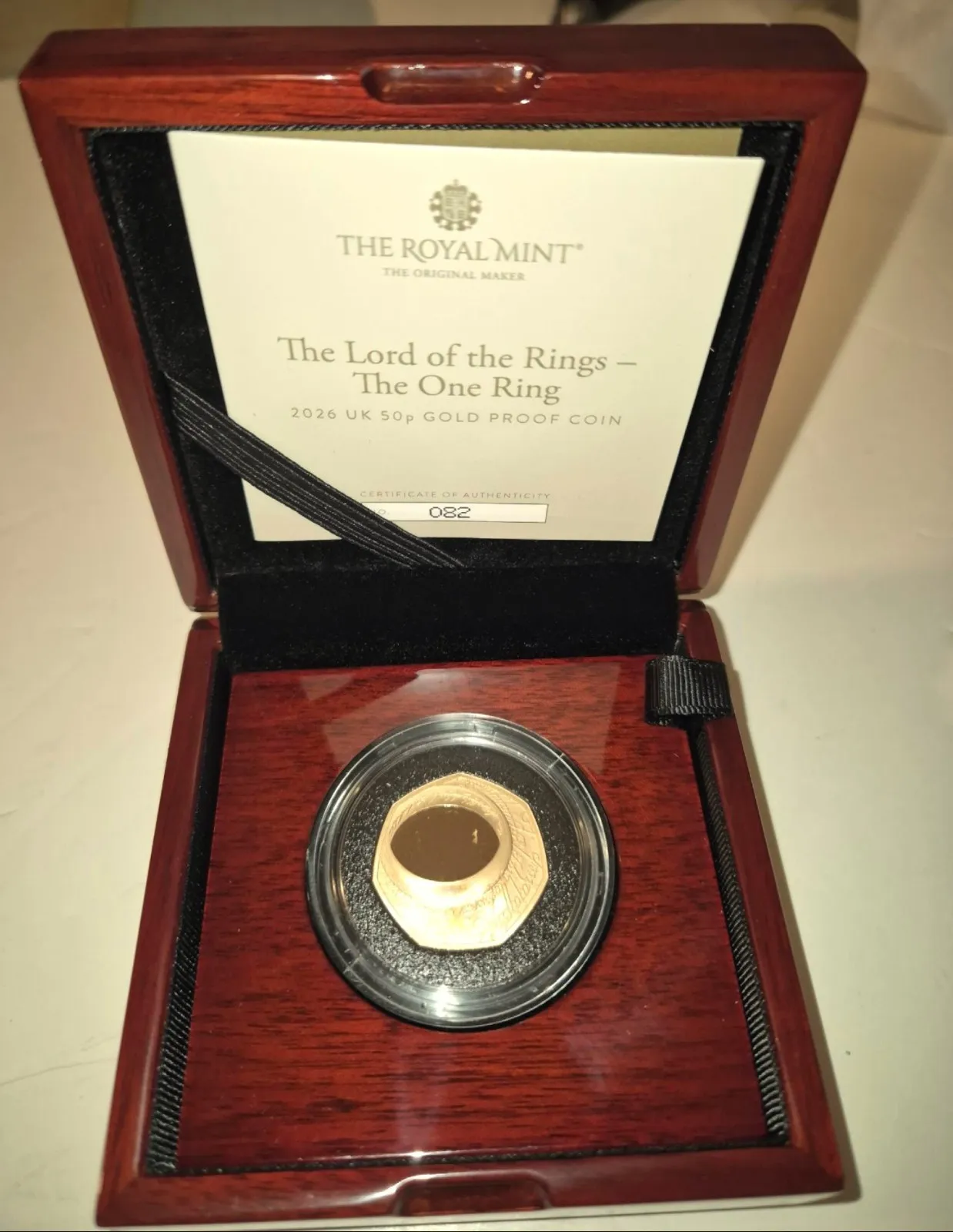 J.R.R .Tolkien, Lord of The Rings Gold 50p Coin,  Uncirculated Proof, New 2026