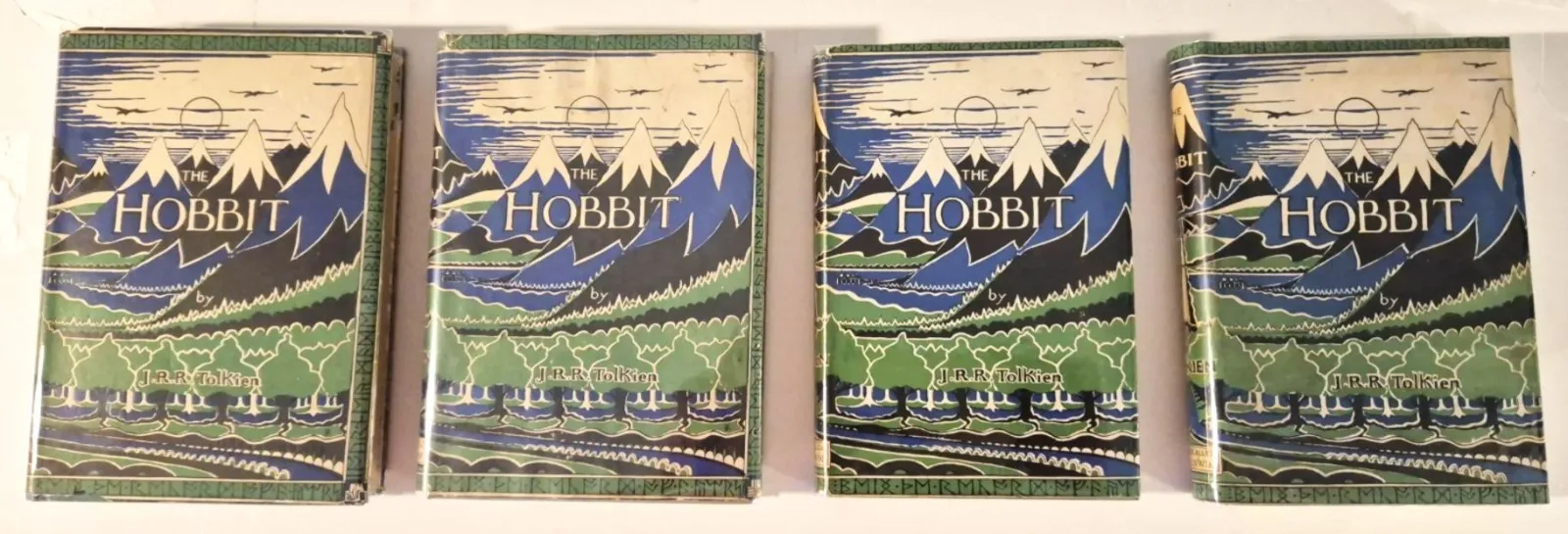 J.R.R .Tolkien, The Hobbit, First Four First Editions, 1937- 1946,  Fine/ Fine