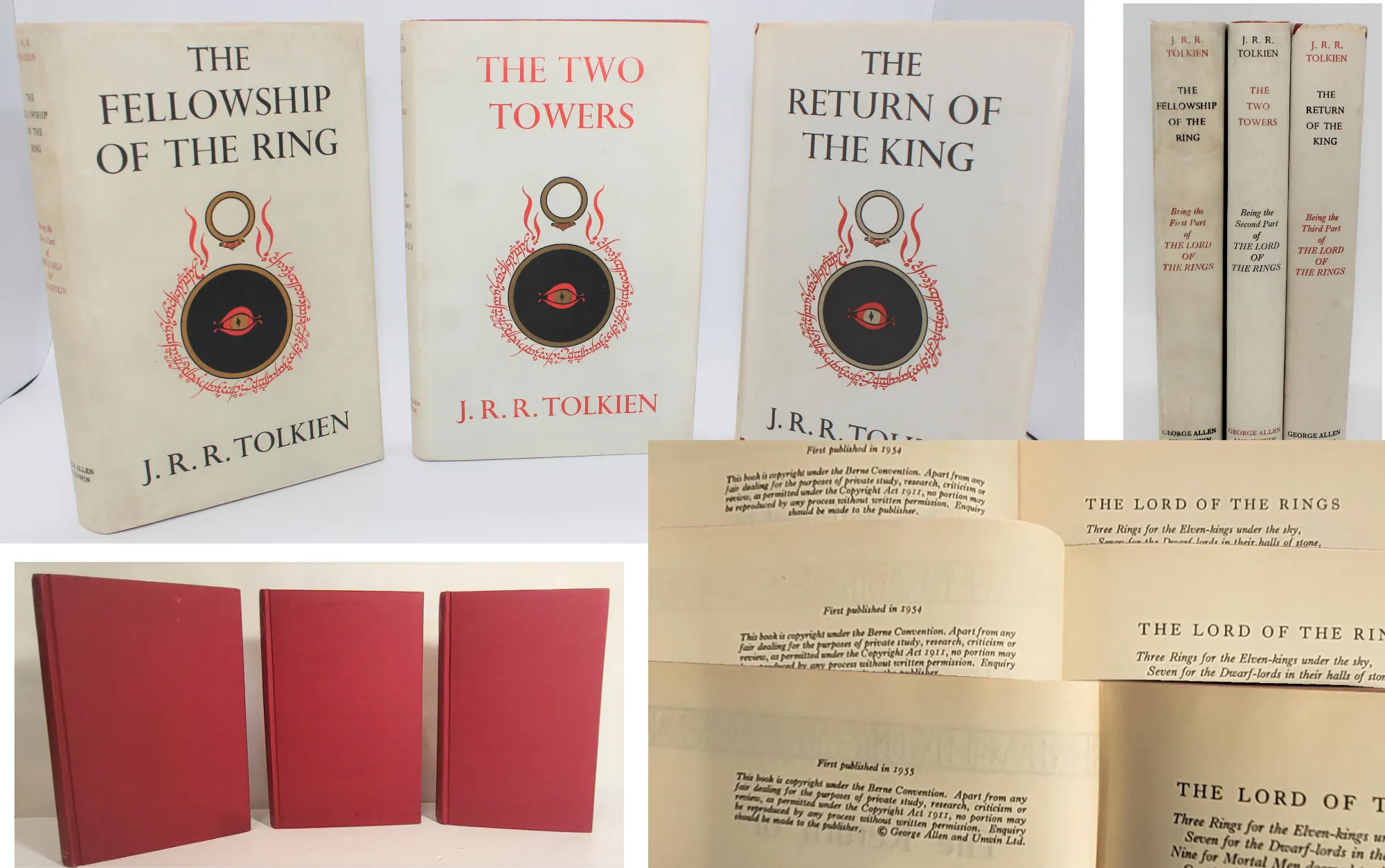 Montage of J.R.R. Tolkien first-edition books and Lord of the Rings sets
